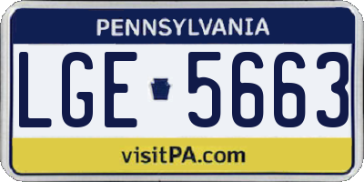 PA license plate LGE5663