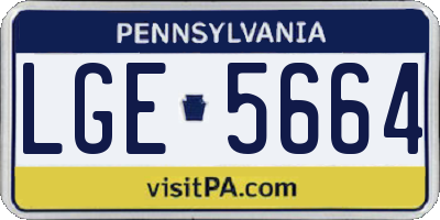 PA license plate LGE5664
