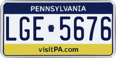 PA license plate LGE5676