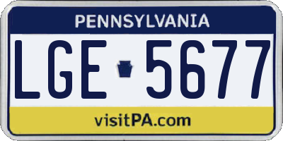 PA license plate LGE5677
