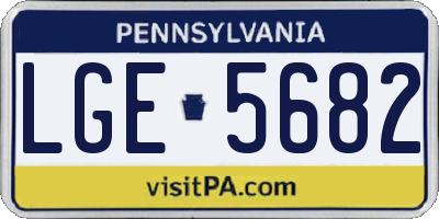 PA license plate LGE5682