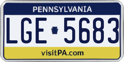 PA license plate LGE5683