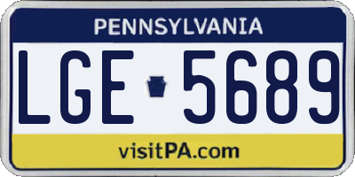 PA license plate LGE5689
