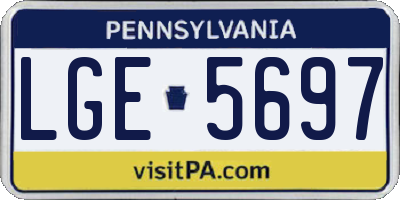 PA license plate LGE5697