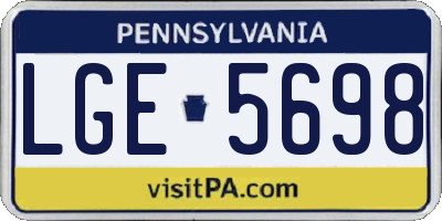 PA license plate LGE5698