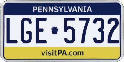 PA license plate LGE5732