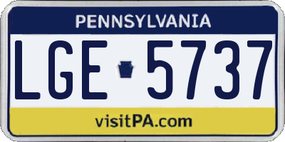 PA license plate LGE5737