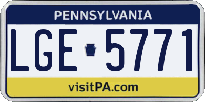 PA license plate LGE5771