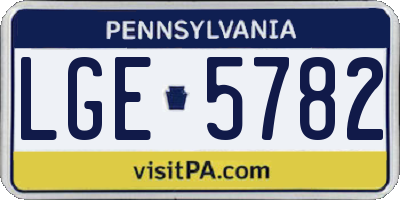 PA license plate LGE5782