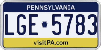 PA license plate LGE5783