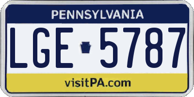 PA license plate LGE5787