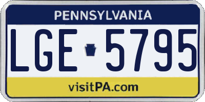 PA license plate LGE5795