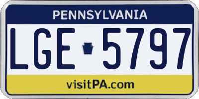 PA license plate LGE5797