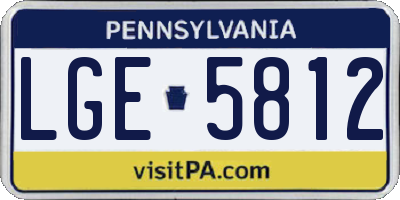 PA license plate LGE5812