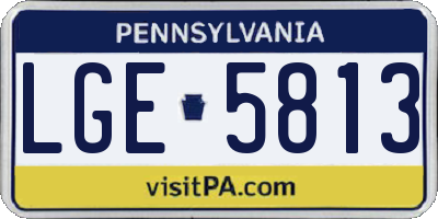 PA license plate LGE5813