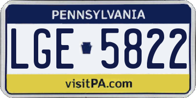PA license plate LGE5822