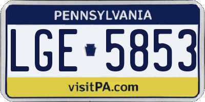 PA license plate LGE5853