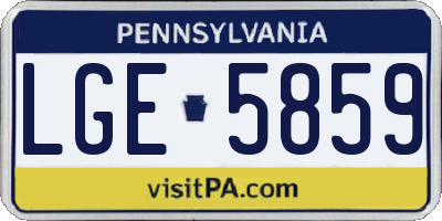 PA license plate LGE5859