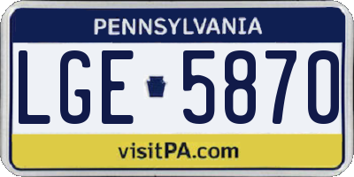PA license plate LGE5870