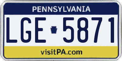 PA license plate LGE5871