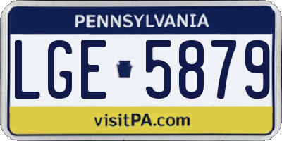 PA license plate LGE5879