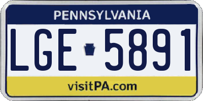 PA license plate LGE5891