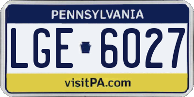 PA license plate LGE6027