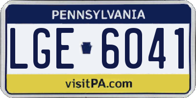 PA license plate LGE6041