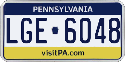 PA license plate LGE6048