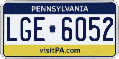 PA license plate LGE6052