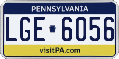 PA license plate LGE6056