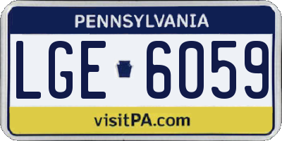 PA license plate LGE6059