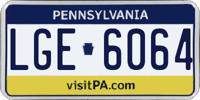 PA license plate LGE6064