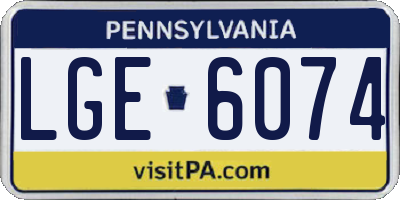 PA license plate LGE6074