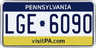 PA license plate LGE6090