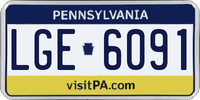 PA license plate LGE6091