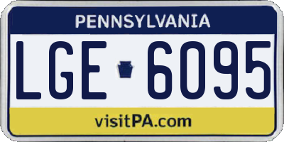 PA license plate LGE6095