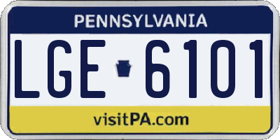 PA license plate LGE6101