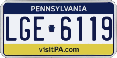 PA license plate LGE6119