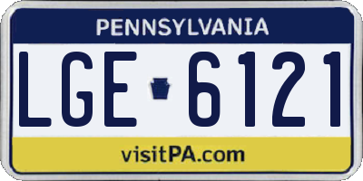 PA license plate LGE6121
