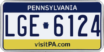 PA license plate LGE6124