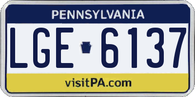 PA license plate LGE6137