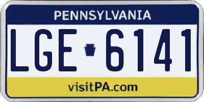 PA license plate LGE6141