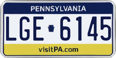 PA license plate LGE6145