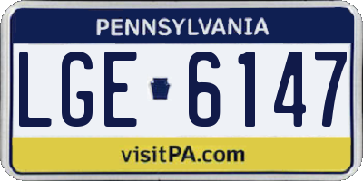 PA license plate LGE6147