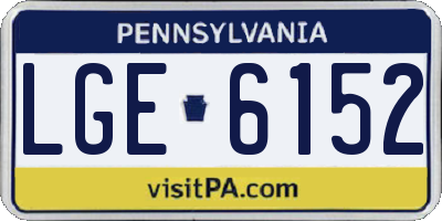 PA license plate LGE6152