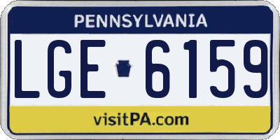 PA license plate LGE6159