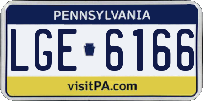 PA license plate LGE6166