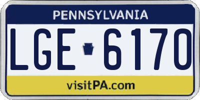 PA license plate LGE6170