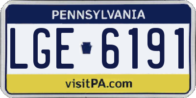 PA license plate LGE6191